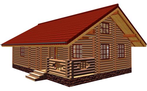 Проект деревянного дома A1, Площадь 62 м2