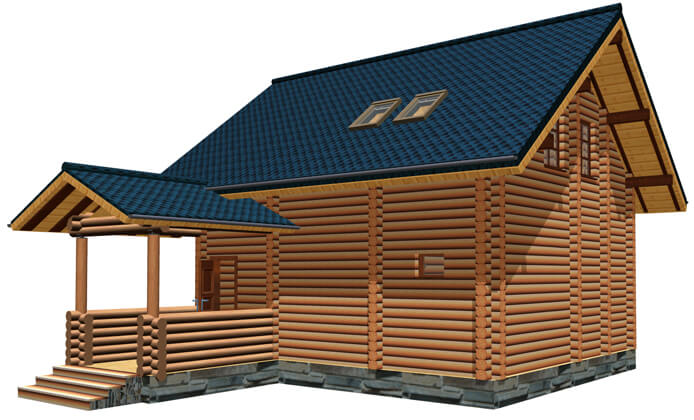 Проект деревянного дома A16, Площадь 80,48 м2